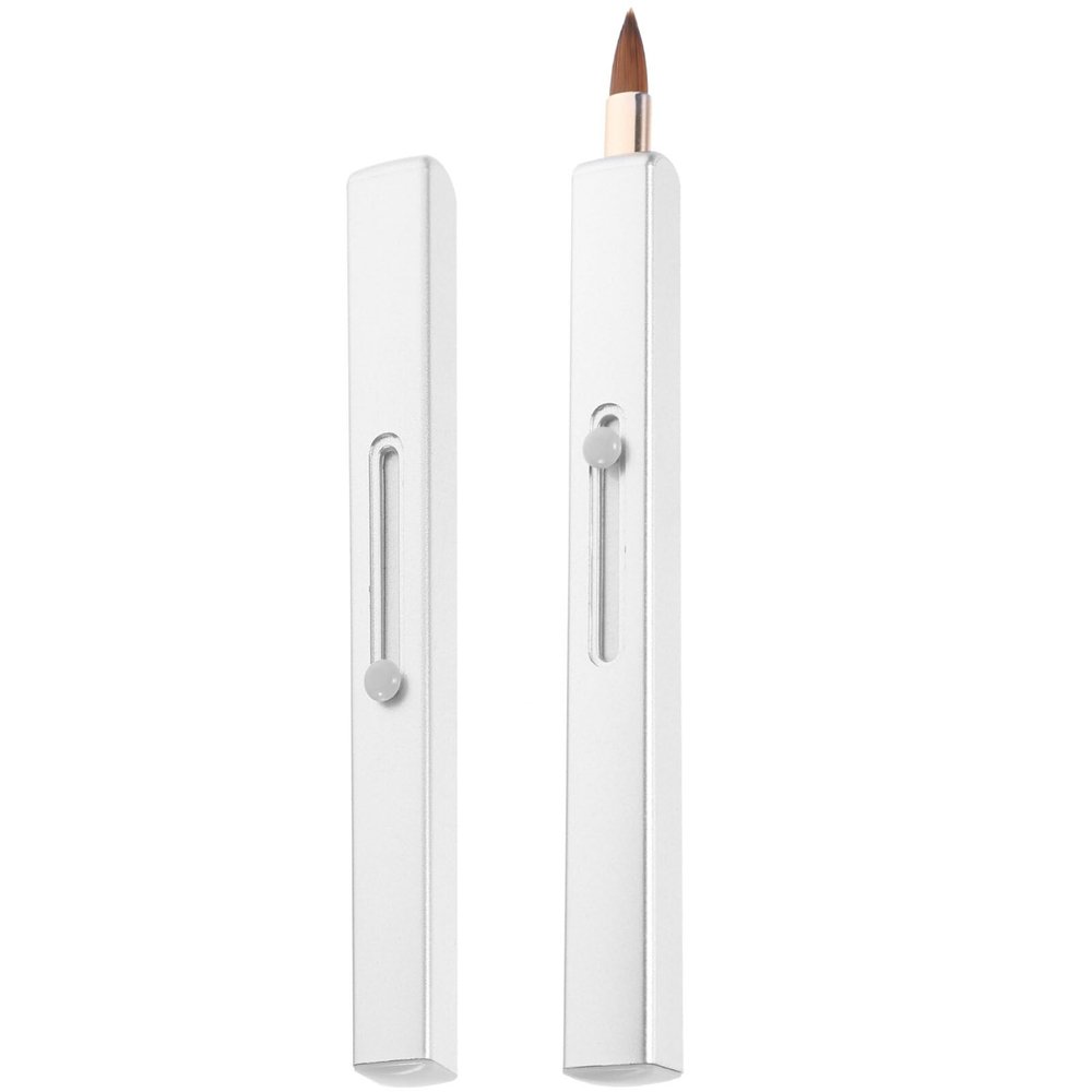 Beavorty 2pcs Lip Brush Applicators Portable Makeup Brush Protective Cap for Lipstick Lip Gloss Compact Design for Women for Even Application of Liquid Cosmetics