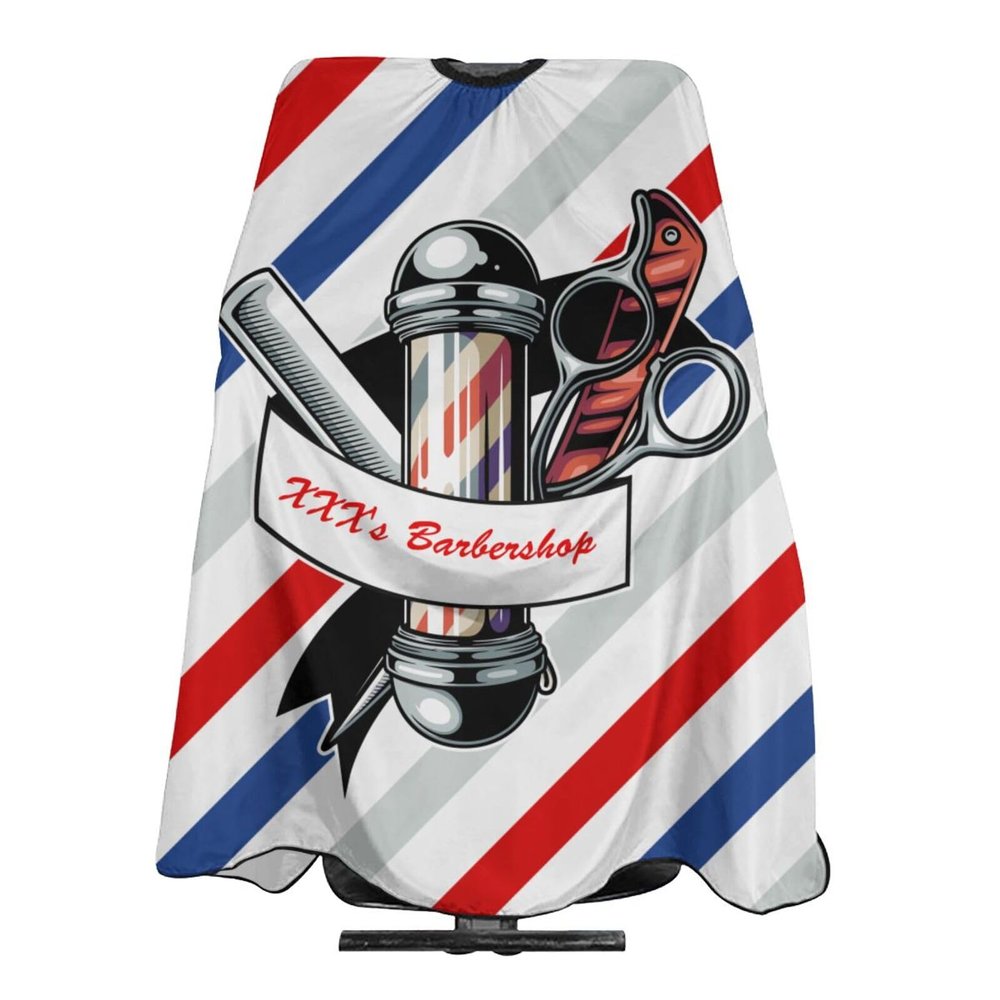 Custom Barber Cape Hairdresser Cape, Add Your Photo Text Logo Personalized Barbershop Salon Cape for Men, Customized Hair Cutting Cape for Home Salon Barbershop