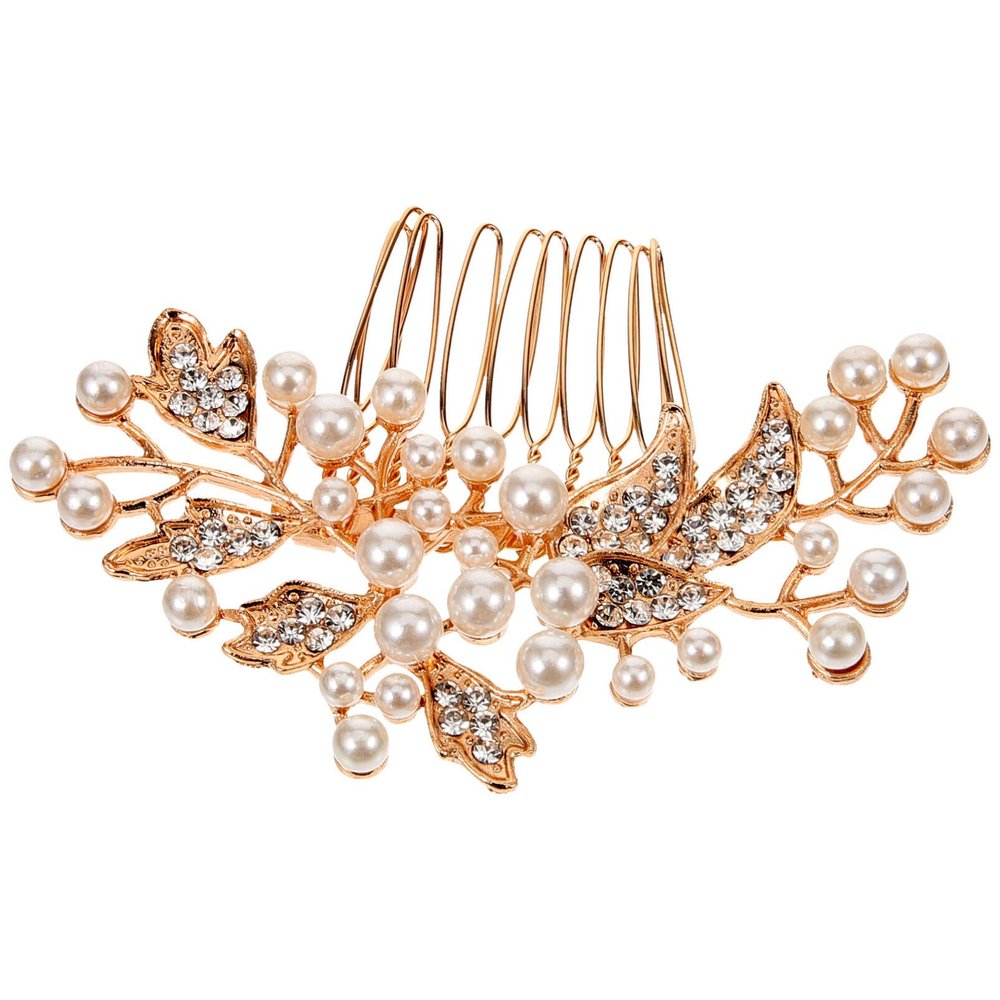 Beavorty Rhinestone Hair Comb for Weddings Side Comb Lightweight Decorative Hair Accessory for Anniversaries and Special Occasions