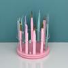 12 Holes Rotatable Acrylic Tweezers Holder, Grafting Eyelash Makeup Tweezer Stand Display Extensions Organizer Individual Training Tools (Pink) view 3