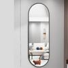 Hanging Makeup Mirror Big Metal Frame Design Oval Body Full Length Mirror Korean Shower (Rose Gold, L) view 3