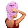 Curly Girl Microfiber Hair Towel Wrap for Women, 41" x 31" Large Quick Dry Hair Towel, Secure Fit with Elastic Strap, Anti-Frizz Hair Plopping Wrap for Long, Thick Hair view 3