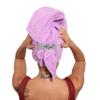 Curly Girl Microfiber Hair Towel Wrap for Women, 41" x 31" Large Quick Dry Hair Towel, Secure Fit with Elastic Strap, Anti-Frizz Hair Plopping Wrap for Long, Thick Hair view 4