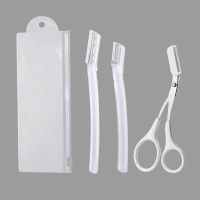 Beginner's Eyebrow Trimmer, 3 PCS/Set of Close Range Safety Type Anti Scratch Special Eyebrow Trimmers for Men and Women