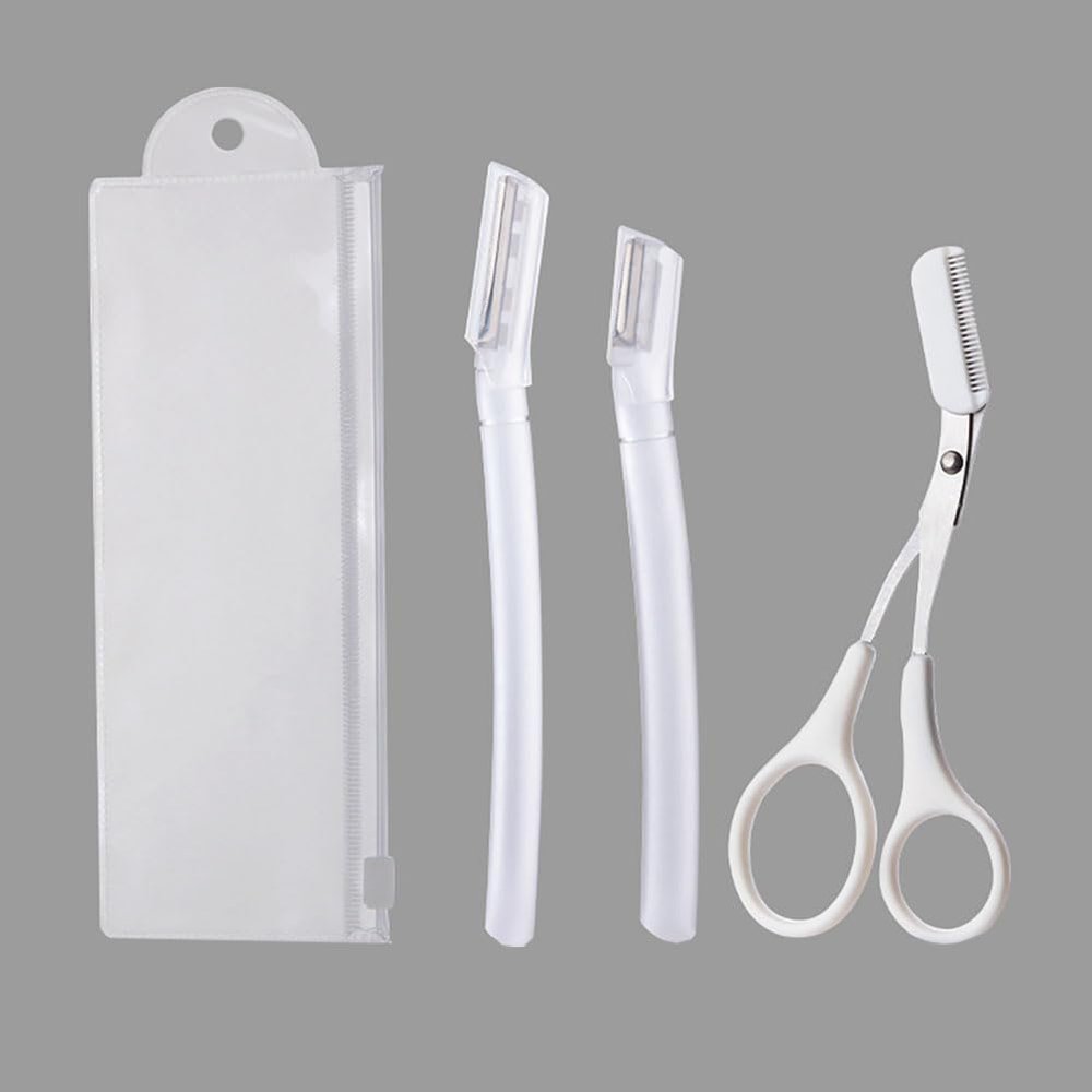 Beginner's Eyebrow Trimmer, 3 PCS/Set of Close Range Safety Type Anti Scratch Special Eyebrow Trimmers for Men and Women