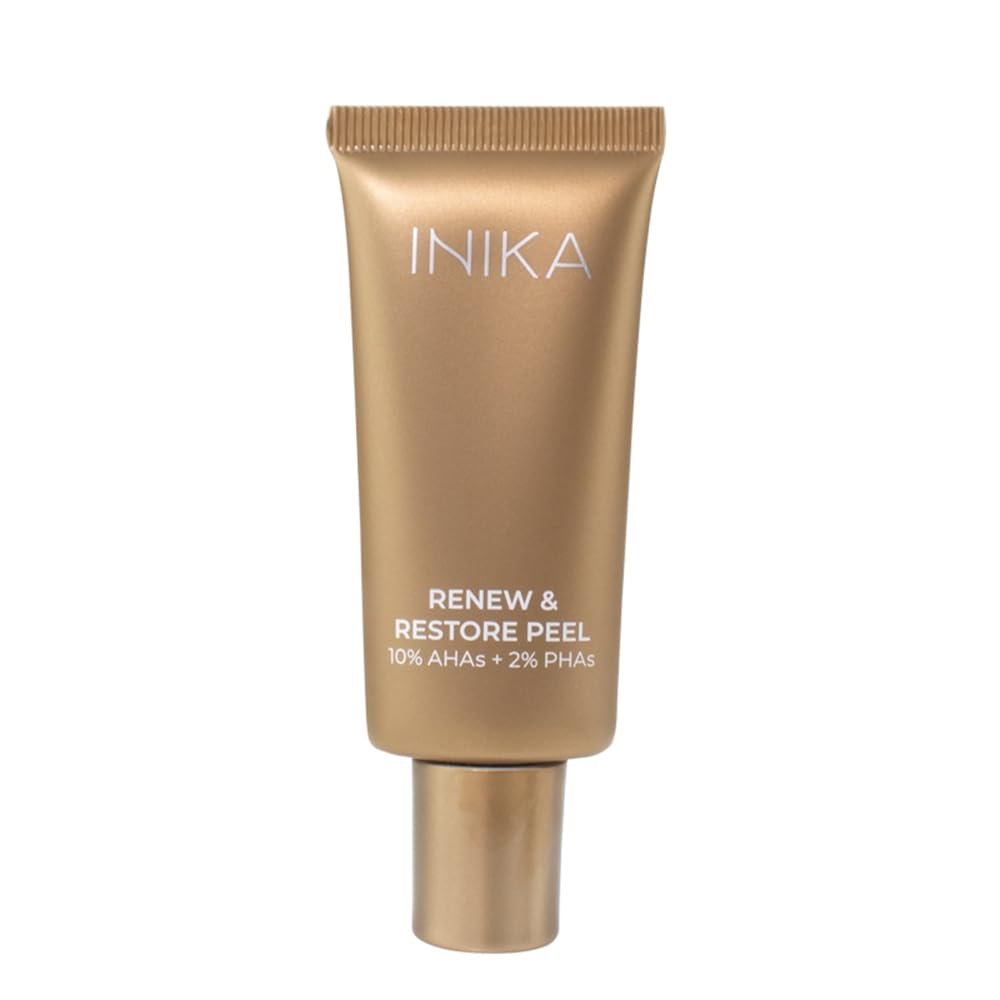 INIKA Renew & Restore Peel | Instantly Resurface Sin for Radiant, Smooth and Soft Complexion. Advanced Multi-Acid formula, AHAS, PHAs and natural exfoliating particles. 30mL