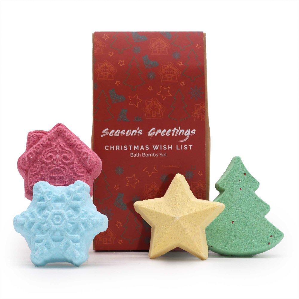 Christmas Wish List Christmas Bath Bomb Gift Pack of 4