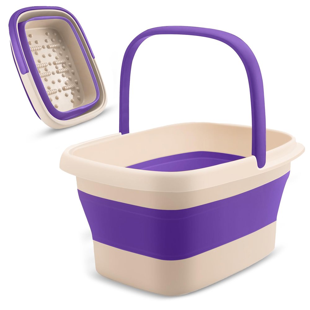 Fivona Collapsible Foot Soak Basin - Pedicure Foot Bath Soaking Tub for Tired Feet, Cracked Heels, Callus Removal & Foot Care