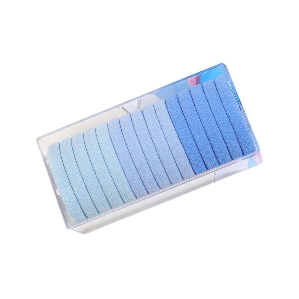 15Pcs High Elastic Hair Ties No Damage, Thick Hair Elastics Soft Hair Bands Scrunchies For Women, Girls Hair Rubber Bands-blue-5.5cm(2.16inch)