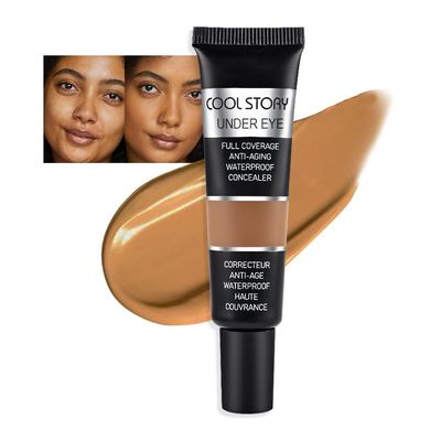 Kaely Under Eye Concealer for Older Women, Color Correcting Full Coverage Concealer for Dark Circles, Puffiness, Redness, Corrector de ojeras, Waterproof Anti Aging, Natural Matte Finish, Dark