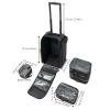 Goudergo Rolling Makeup Train Case,Cosmetic Storage Organizer Pro Adjustable Travel Trolley with Compartments, Professional Makeup Case for Beauty Parlors and Salons view 3