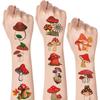 12 Sheets Mushroom Temporary Tattoos for Kids, Mushroom Birthday Party Supplies Decorations Party Favors for Boys Kids Girls Cute Face Fake Tattoos Stickers Party Gifts Game Classroom Rewards view 1