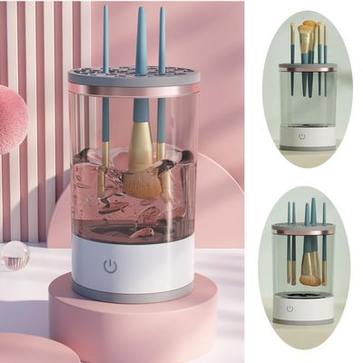 Ipalmay Makeup Brush Cleaner - Electric Makeup Brush Cleaning Machine, Automatic Cosmetics Brush Cleaning Tool & Dryer, Dust-proof Beauty Brushes Organizer, Multi-functional Gift for Women Mom Wife