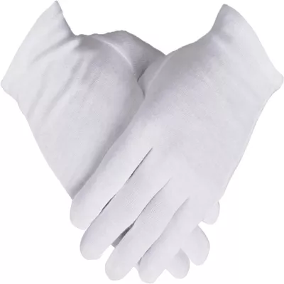 100% Cotton Gloves, 3 Pairs White Cotton Gloves for Women Dry Hands Eczema Serving - Archival Coin Jewelry Inspection Gloves(3 Pairs)