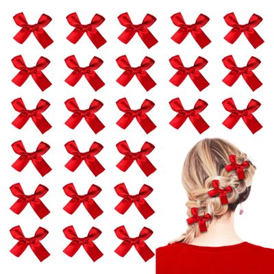 24 Pieces Mini Bowknot Hair Clips for Women Girls, Small Cute Bows Hair Ribbon Alligator Clips, Charming Hair Accessories for Every Occasion