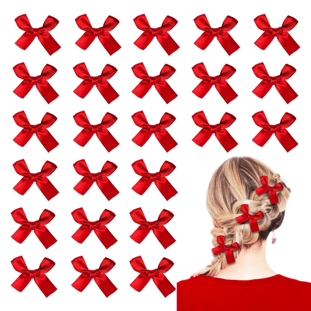 24 Pieces Mini Bowknot Hair Clips for Women Girls, Small Cute Bows Hair Ribbon Alligator Clips, Charming Hair Accessories for Every Occasion