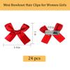 24 Pieces Mini Bowknot Hair Clips for Women Girls, Small Cute Bows Hair Ribbon Alligator Clips, Charming Hair Accessories for Every Occasion view 2