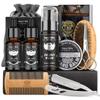Beard Grooming Kit for Men Care: with Beard Shampoo - Oil - Balm - Brush - Comb - Scissors & Storage Bag, Fathers Day - Christmas - Birthday Gifts for Men, Stocking Stuffers for Him/Boyfriend/Husband view 1