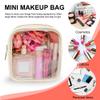 Ebbniur Clear Makeup Bag for Purse 2 Pcs Small Nylon Zipper Pouch Mini Travel Cosmetic Bag Clear Toiletry Bags for Traveling Cute Makeup Organizer for Women (2pcs beige clear) view 3