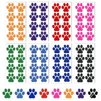 40 Sheets 320pcs Paw Print Tattoos Temporary, 8 Colors Dog Paw Glitter Tattoo Stickers Temporary Tattoos Dog Paw Body Tattoos for Face Body Accessories Adults Women Girls(Dog Paw Style)