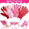 Cuffbow 90 Pcs 45 Pairs Exfoliating Double Sided Bath Gloves with Hanging Loop Colorful Body Shower Gloves for Men Women Beauty Spa Massage Shower Clean Skin Bathing Scrubber Accessories(Pink) view 3