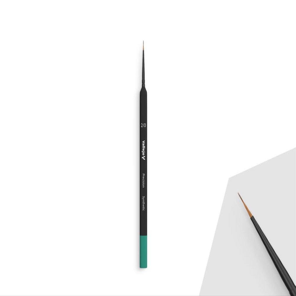 Vallejo Precision B03020 Round Synthetic Brush, Triangular Handle No. 2/0