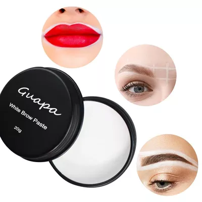 0.7oz Highly Pigmented White Mapping Paste Microblading Eyebrows Shape Mark Tools Brows Contour Design Paste Eyebrow Tinting Tool for Permanent Makeup Micropigmentation (White Paste with Black Box)