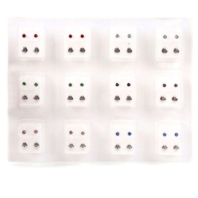 ulafbwur Ear Studs 12Pairs Metal Ear Studs Earrings for Piercing Machine Ear Piercing Tool Kit