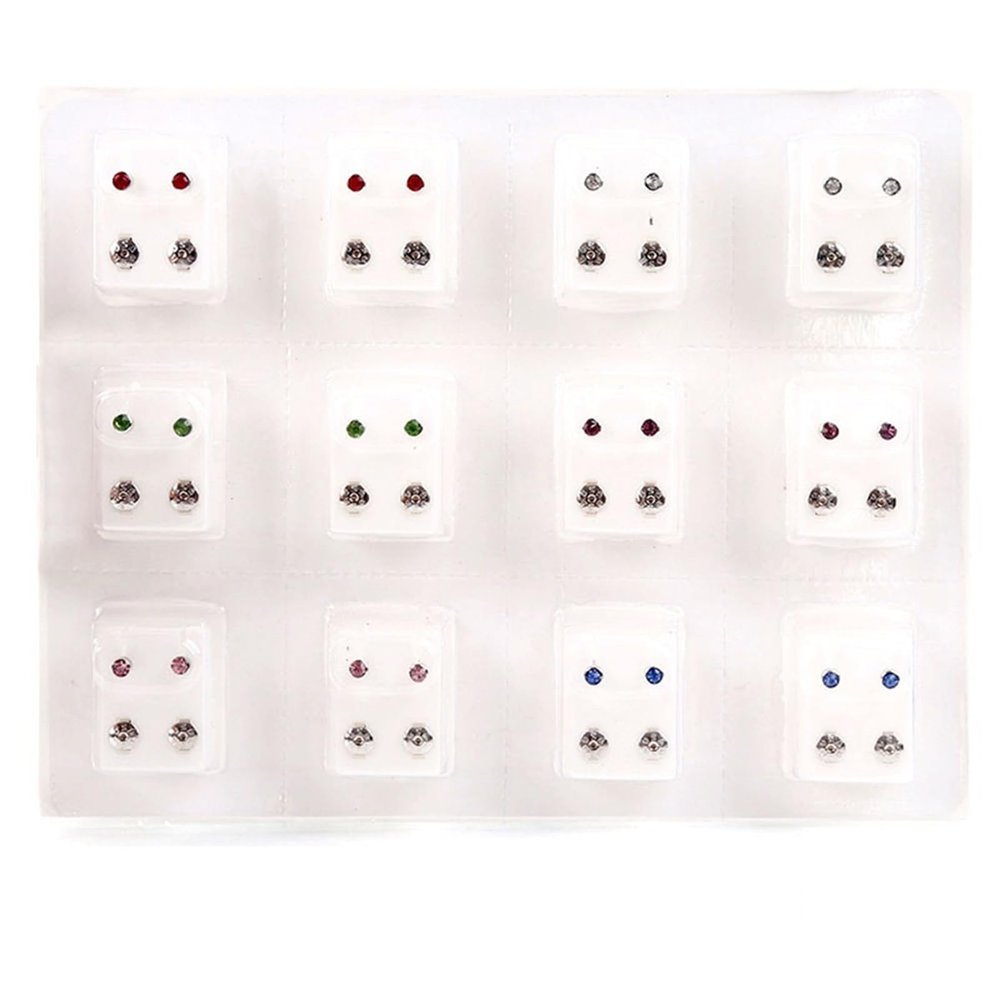 ulafbwur Ear Studs 12Pairs Metal Ear Studs Earrings for Piercing Machine Ear Piercing Tool Kit