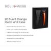 Bolin Webb Razor and Travel Case. Fitted with Gillette Mach3 Blade Cartridge. Luxury Razors for Men - Giftable R1 Style. (Yellow) (Burnt Orange) view 2