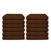 12 Pack Luxury Salon Towels, 100% Ringspun Cotton Comfort, Not Bleach Proof Highly Absorbent Barber Towels (25 x 15) Hair Towel Wrap for Women, Hand, Gym, Beauty, Spa & Home Hair Care  Brown view 1