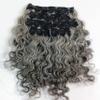 Gray Curly Hair Clip-in Extensions Real Human Hair Natural Undyed Hair 100g-120g Per set, Raw unprocessed Grey curly human hair clip-in extensions (14 Inches) view 3