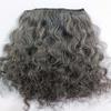 Gray Curly Hair Clip-in Extensions Real Human Hair Natural Undyed Hair 100g-120g Per set, Raw unprocessed Grey curly human hair clip-in extensions (14 Inches) view 4