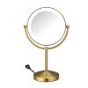 Conair Lighted Makeup Mirror, Double-Sided LED Vanity Mirror with 1X/10X Magnification, 3 Light Settings, 3 Modes, 360 Rotation, Brushed Brass Finish view 1