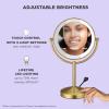 Conair Lighted Makeup Mirror, Double-Sided LED Vanity Mirror with 1X/10X Magnification, 3 Light Settings, 3 Modes, 360 Rotation, Brushed Brass Finish view 2