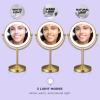 Conair Lighted Makeup Mirror, Double-Sided LED Vanity Mirror with 1X/10X Magnification, 3 Light Settings, 3 Modes, 360 Rotation, Brushed Brass Finish view 3