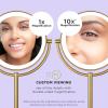 Conair Lighted Makeup Mirror, Double-Sided LED Vanity Mirror with 1X/10X Magnification, 3 Light Settings, 3 Modes, 360 Rotation, Brushed Brass Finish view 4