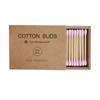 Pink Cotton Swabs 200pcs Natural Cotton Buds Biodegradable Organic Double Tips for Ear Wax Removal (200PCs,Pink) view 1