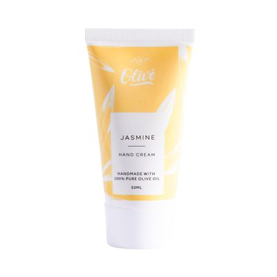 Oliv Made with Natural Ingredients 100% Pure Olive Oil Hand Cream Tube 50ml - Jasmine