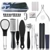 YIMART Pedicure Set Peeling and Exfoliating Calluses Foot Scrubbing Brush Stainless Steel Double-Sided Foot Care Pedal Stone (20 in 1) view 1