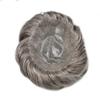 Hair Wonders Toupee for Men Real Human Hair Piece Full Poly Thin Skin Men Hair Replacement System Mens Toupee Invisible Poly Coating Man Hairpieces8x10''-120% Density#260 DARKEST BROWN+60% GREY view 4