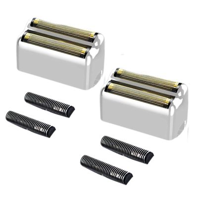 Professional Replacement Foil and Cutters for BaBylissPRO Barberology Double Foil Shaver, Compatible with BaBylissPRO Barberology FXFS2 Shaver (silver)