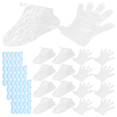 Beavorty 1set Moisturizing Foot Gloves Mittens Disposable Foot Covers and Hand Masks for Dry Clear Design Comfortable Breathable for Home