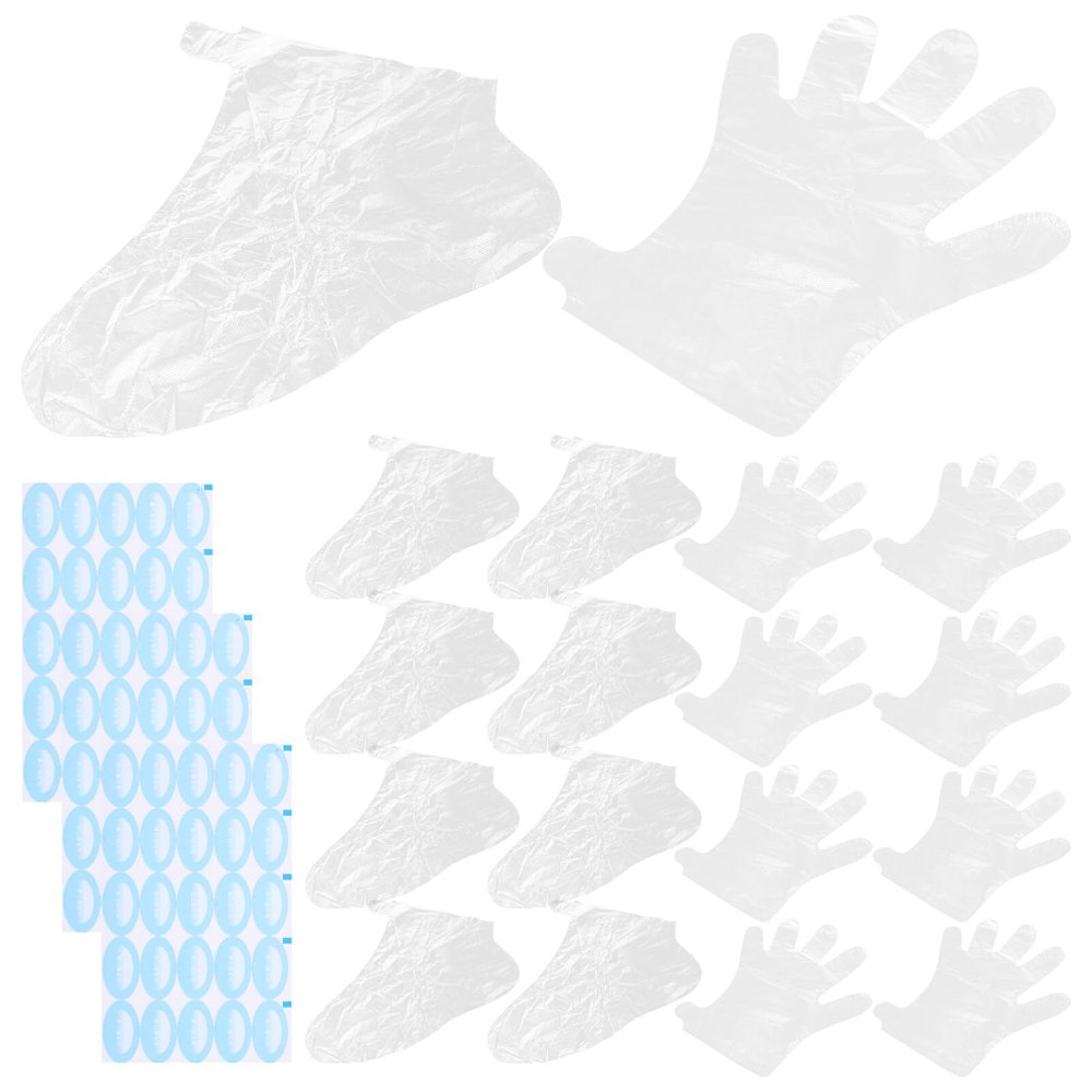Beavorty 1set Moisturizing Foot Gloves Mittens Disposable Foot Covers and Hand Masks for Dry Clear Design Comfortable Breathable for Home