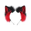 TTYAO REII Red Black Cat Ears and Tail Set for Cosplay Cat Ears Headband Animals Headdress Costume Accessories (Red Black) view 1