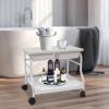 BANLICALI Foot Bath Spa Portable Trolley Cart with Wheels & Storage Rack, Floor-Standing Footrest Stand Cart for Foot Rest Pedicure Manicure Funiture Massage Table Salon Supplies Load 39.7lbs (White) view 3