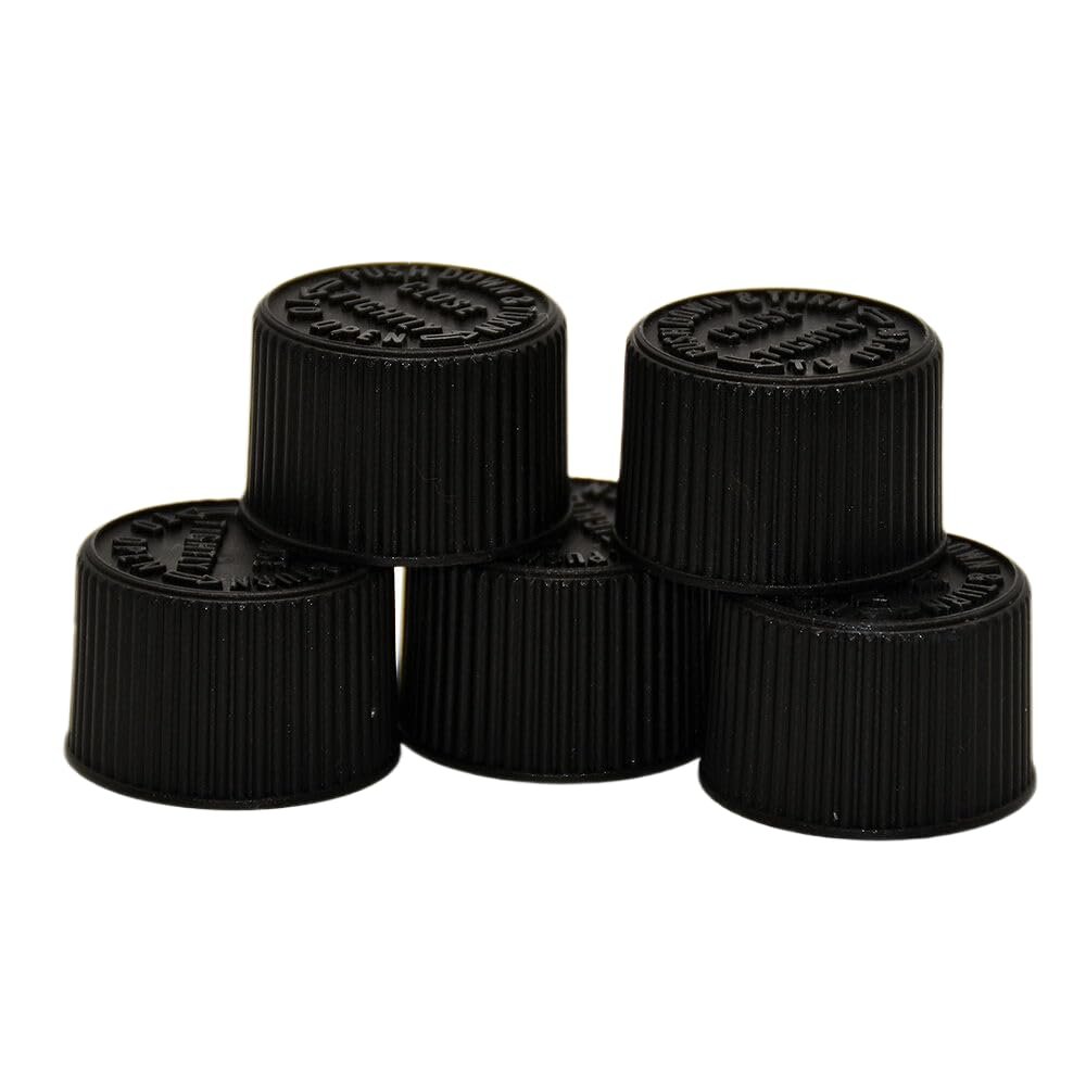 100pcs/lot 20mm plastic Bottle Lid,Double-wall Cover,Press&turn Cap,Children Safe Bottle Replacement Caps,Black Bottle Replace Cap