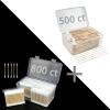 1300 ct Cotton Swabs - Organic Cotton Swabs 800 Count & 500 ct Pointed 6 Inches Pointed Cotton Swabs with Storage Case view 1