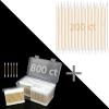 1000 ct Cotton Swabs - Organic Cotton Swabs 800 Count & 200 6 Inch Long Cotton Swabs with Strong Bamboo Sticks and Cotton Tipped Applicators for Cleaning view 1
