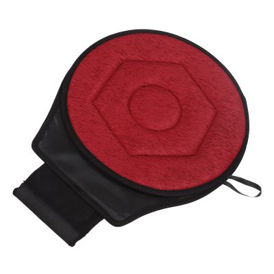 BROLEO Round Car Cushion, Rotating Cushion 360 Degrees Ergonomic Portable for Elderly for Home (Wine Red), Default